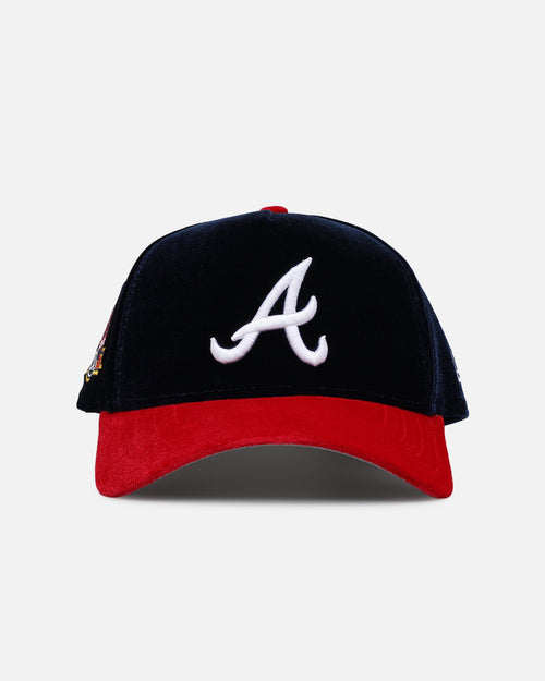 New Era Atlanta Braves 'Velvet Official Team Color' 9FORTY A-Frame Snapback Navy/Red