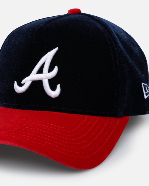 New Era Atlanta Braves 'Velvet Official Team Color' 9FORTY A-Frame Snapback Navy/Red