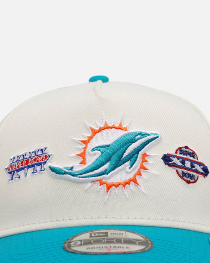 New Era Miami Dolphins 'Super Bowl Logos' 9FORTY A-Frame Snapback Chrome