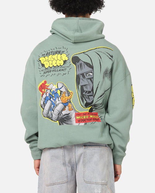 American Thrift Marvel Fantastic Four Doctor Doom Villain Premium Hoodie Green